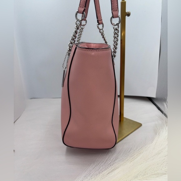 COACH Pink Turnlock Chain Tote 27 in Polished Pebble Leather pink Valentines - Picture 12 of 16
